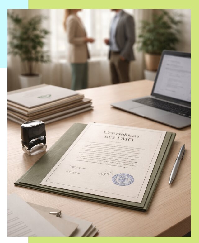 Сертификат без ГМО в Дубне от 7657 р. оформить срочно Алешин-Дбн