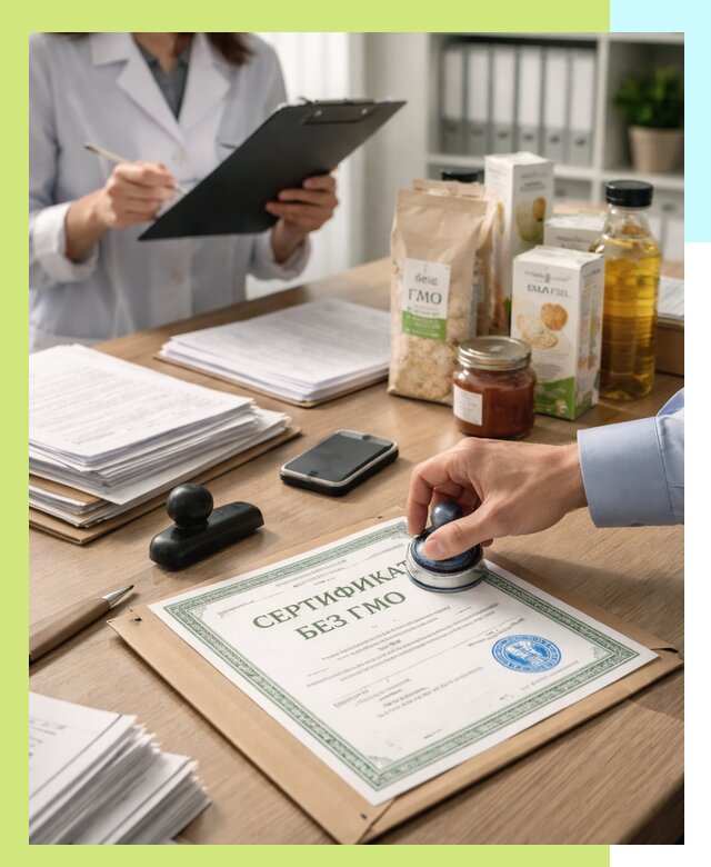 Получение сертификата Без ГМО для продукции в Дубне